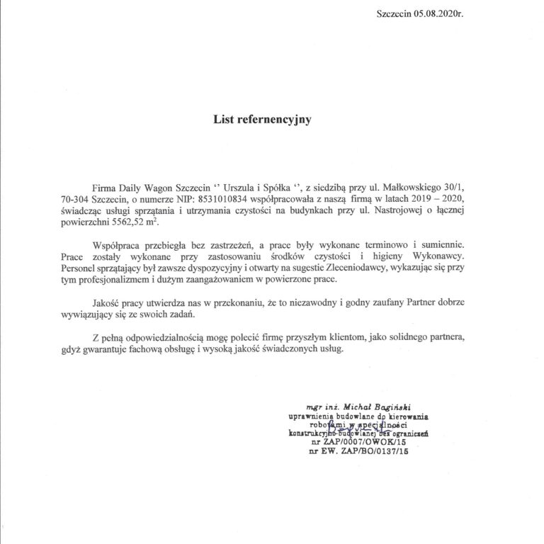 Referencje Bagiński