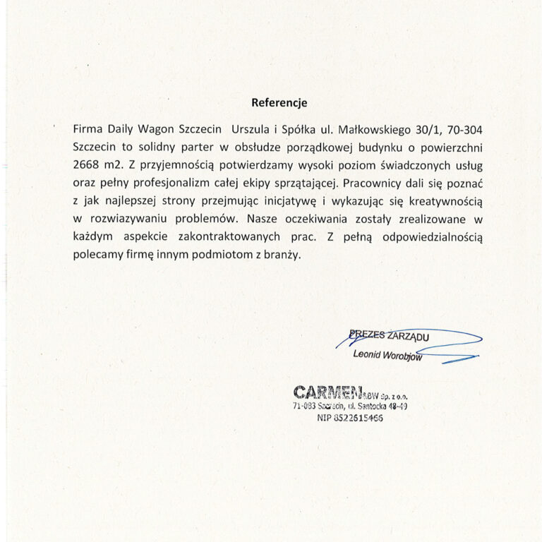 Referencje CARMEN
